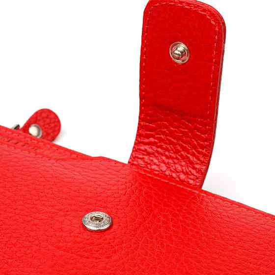Вертикальный женский кошелек из натуральной кожи CANPELLINI 21640 Красный Киев