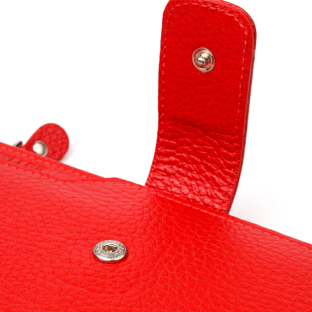 Вертикальный женский кошелек из натуральной кожи CANPELLINI 21640 Красный Киев - изображение 3