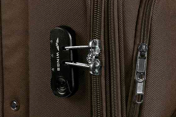 Валіза тканинна WINGS 1701 велика 74 см 2 колеса коричнева Київ