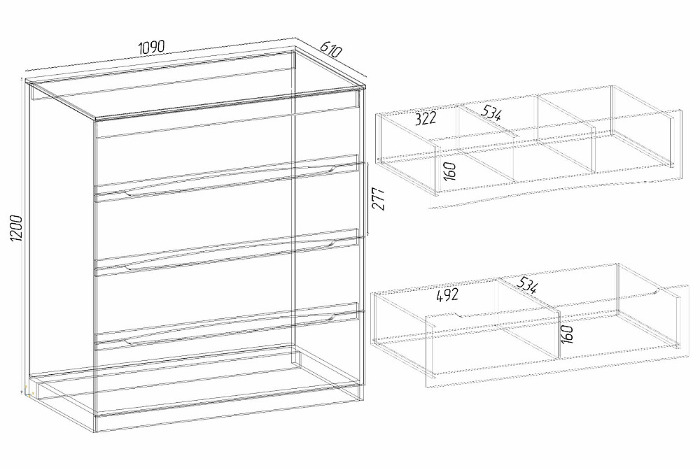 Комод Дельта №1, Дуб Шамоні Світлий, 1090/610/1200 Львів - фото 5