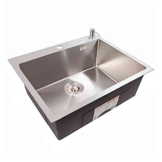 PLATINUM Кухонна мийка нержавійка 60*50 Platinum Handmade (сифон круглий, 3,0/0,8) Коломия