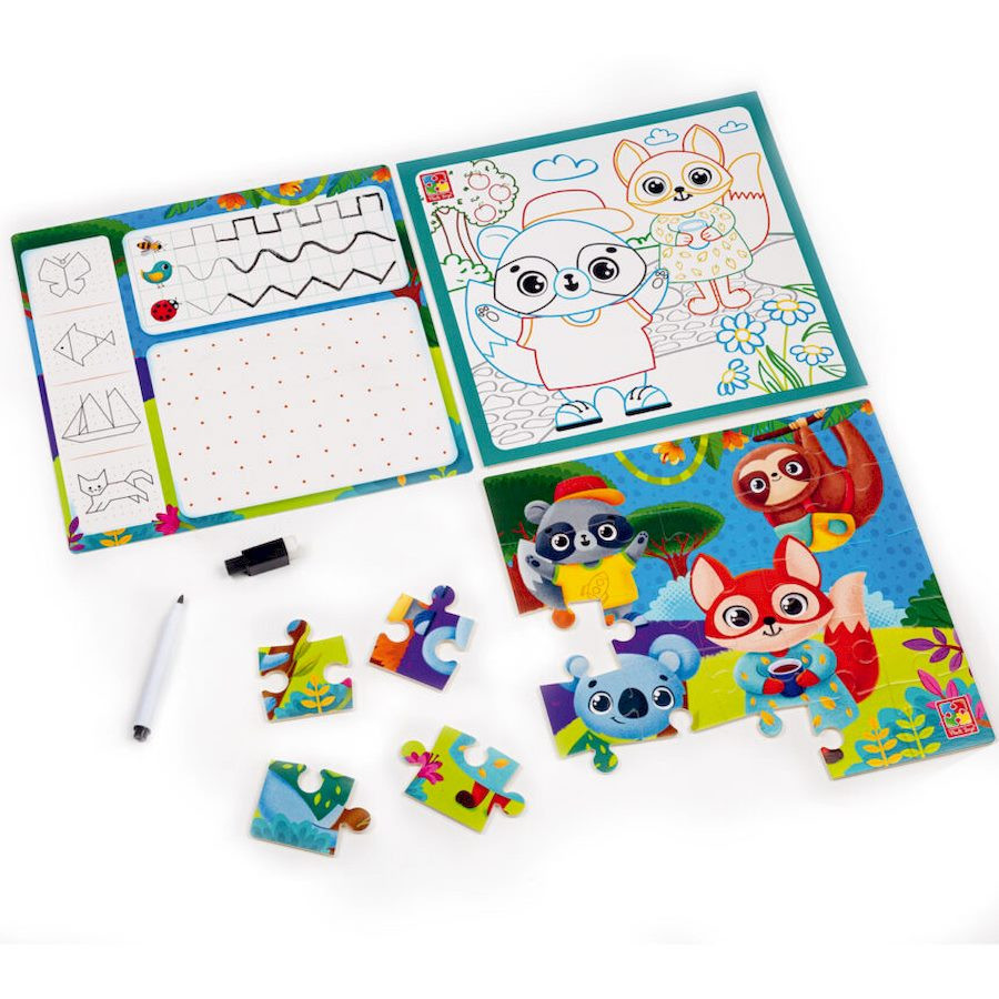 Розвиваючий набір 4 в 1 "Звірятка" VT2002-03 пазл, розмальовка. Маркер Вінниця - фото 2