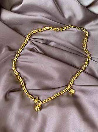 Тиффани подвеска с шариком и замочком. Позолота 18 К / упакована в мешочек Tiffany Одесса