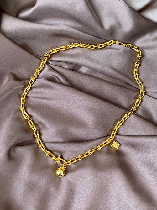 Тиффани подвеска с шариком и замочком. Позолота 18 К / упакована в мешочек Tiffany Одесса - изображение 6