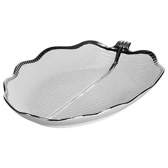 Yiwu Порцелянове блюдо для сервірування стола у формі листя 41×27×4 (см) блюдо для подавачі зак Коломия