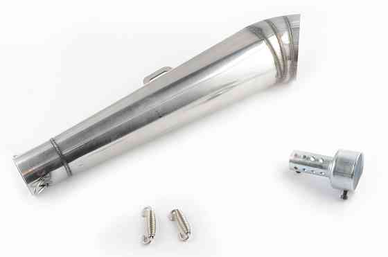 Глушник (тюнінг) 430 * 100mm, кріп. Ø78mm (нержавіюча сталь, сопло, хром, прямоток) #3 Київ