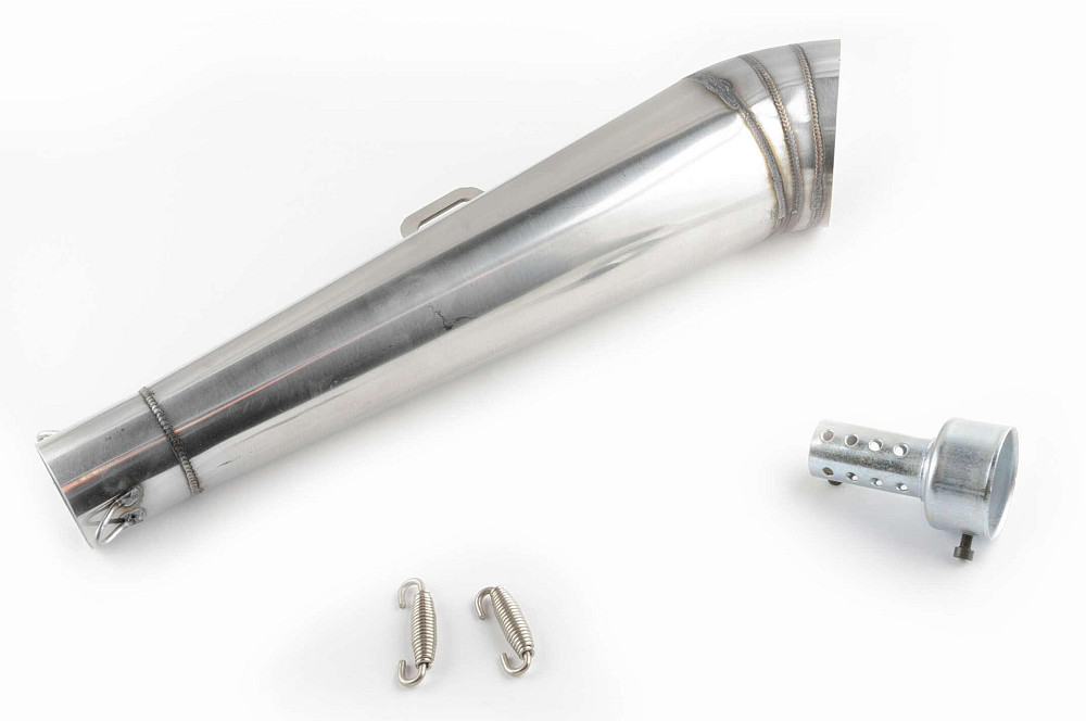 Глушник (тюнінг) 430 * 100mm, кріп. Ø78mm (нержавіюча сталь, сопло, хром, прямоток) #3 Київ - фото 1