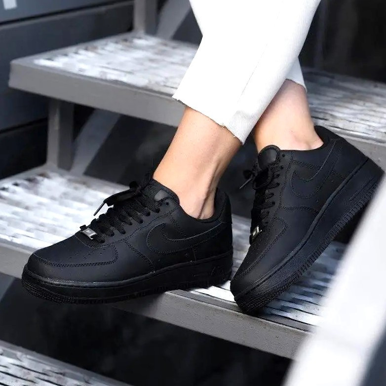 Кросівки Nike Force Чорні Жіночі Форси Шкіряні Найк (розміри: 36,37,38,39,41) Дніпро - фото 3