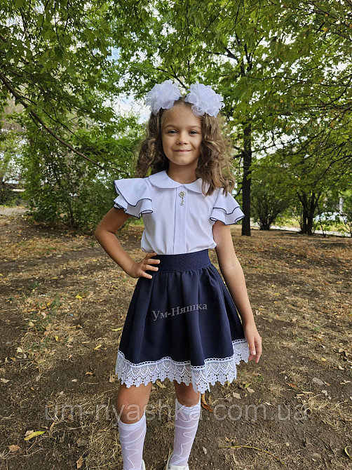 Красивая школьная блузка с коротким рукавом 122-146 Кривой Рог - изображение 3