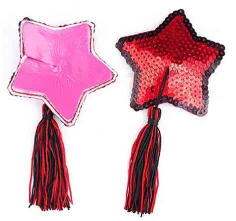 Наліпки на соски Зірочки з кісточками one size червоно-чорний Київ