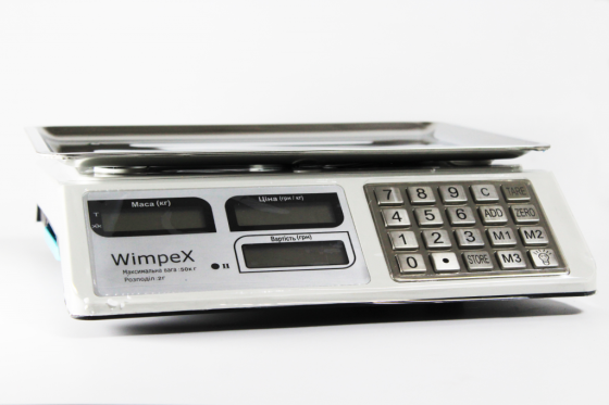 Торговые весы WX-5004 Metal Wimpex 5 до 50 кг с РК дисплеем, автообнулением и аккумулятором 4V/4AH Одесса
