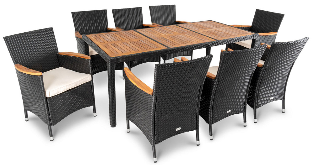 Садові меблі Di Volio VERONA 8+1 чорно-кремові Київ - фото 1