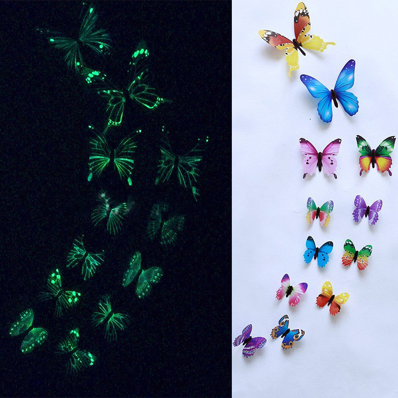 Бабочки декоративные фосфорные 12 штук разноцветный Киев - изображение 1
