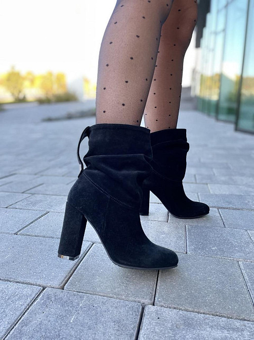 Nivelle Жіночі черевики NIVELLE чорні натуральна замша каблук 10см висота 15см (5051/9506-9534) Коломия - фото 5
