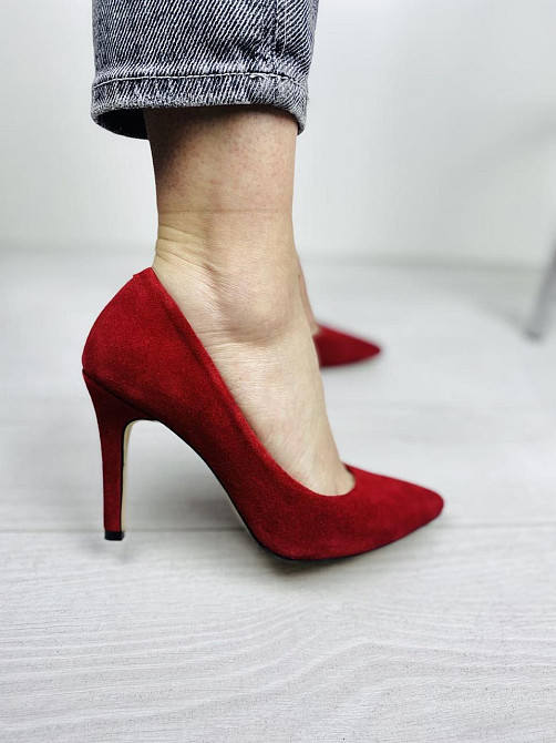 Nivelle Туфлі жіночі NIVELLE червоні натуральна замша каблук 10см 37р (1826/91-9535) Коломия - фото 4