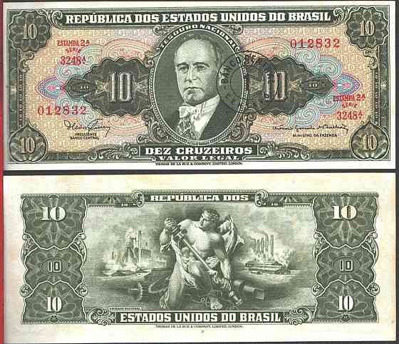 Бразилія / Бразилия / Brasil 1 Centavo on 10 Cruzeiros (1966-67) Pick 183b UNC – aUNC Полтава