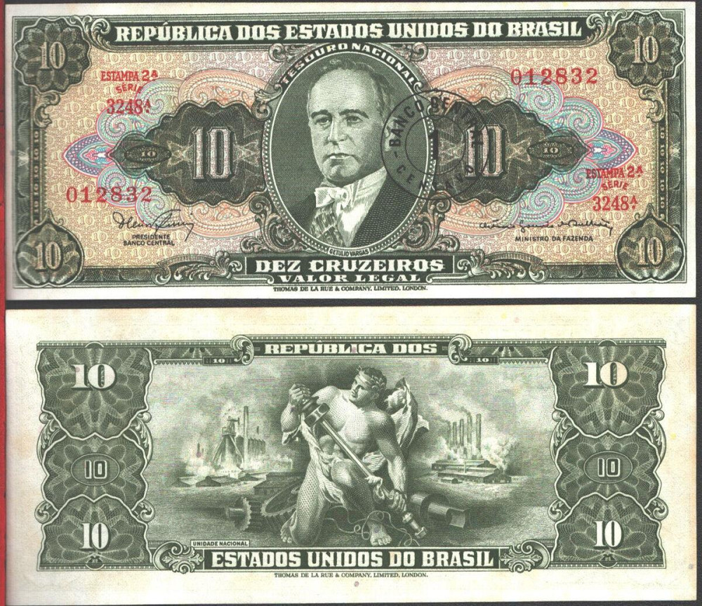 Бразилія / Бразилия / Brasil 1 Centavo on 10 Cruzeiros (1966-67) Pick 183b UNC – aUNC Полтава - изображение 1