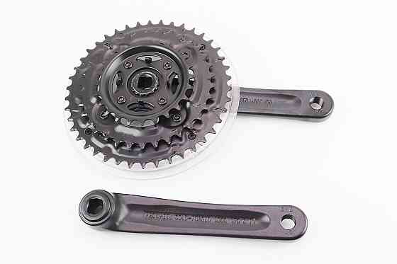 Шатуни "квадрат" 170мм, 42.34.24T MTB, алюмінієві, чорно-прозорі MA-AC49 Київ