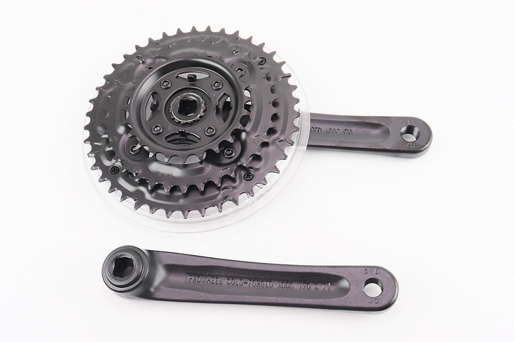 Шатуни "квадрат" 170мм, 42.34.24T MTB, алюмінієві, чорно-прозорі MA-AC49 Киев - изображение 2