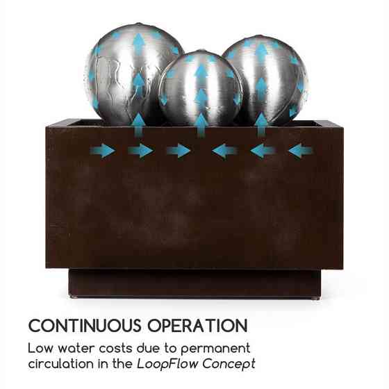 Фонтан Triumvirate Garden для внутреннего и наружного освещения из оцинкованной нержавеющей стали со Ровно