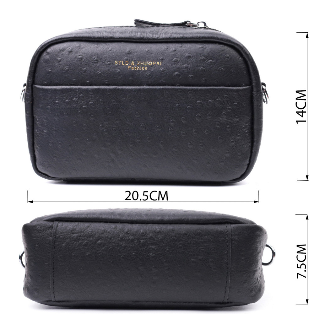 Фактурная сумка для женщин из натуральной кожи Vintage 22659 Черная Киев - изображение 3