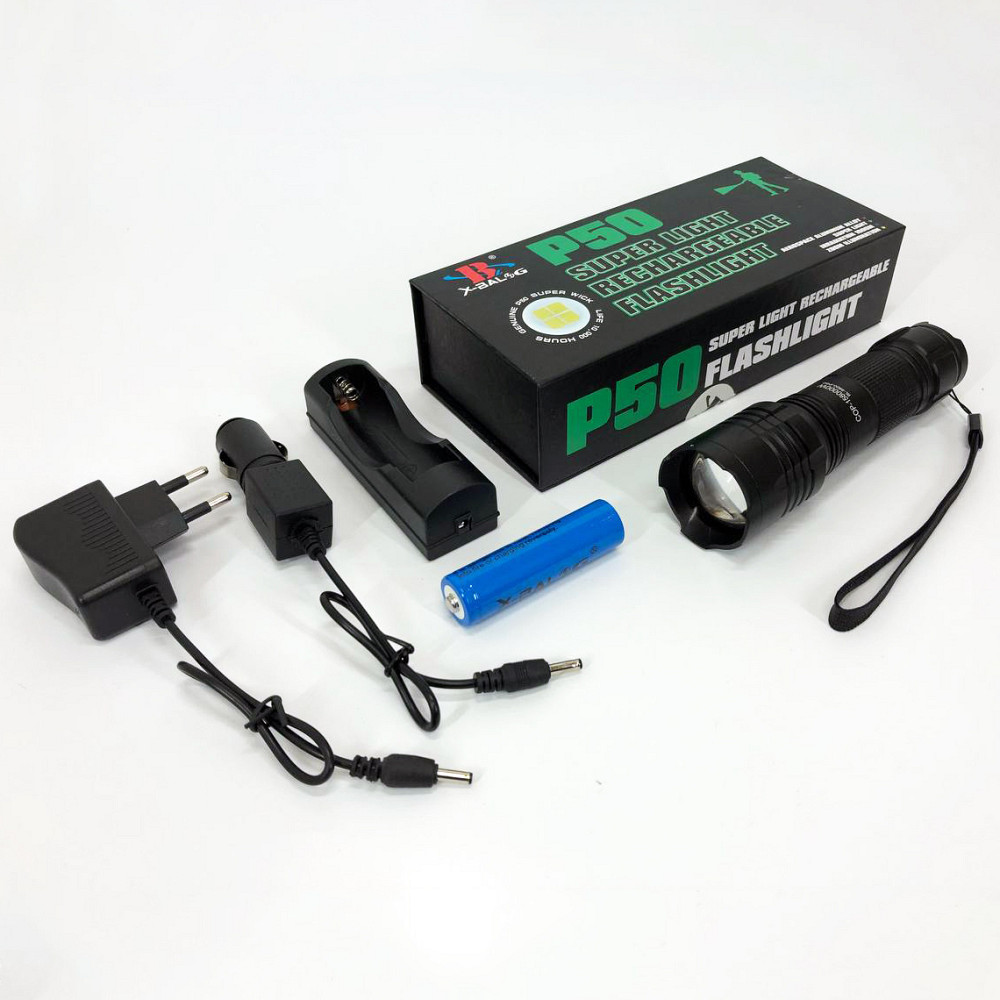 Усиленный ручной фонарик Bailong BL-8900-P50, Ручной фонарь с двумя режимами работы UG-81 Львов - изображение 8