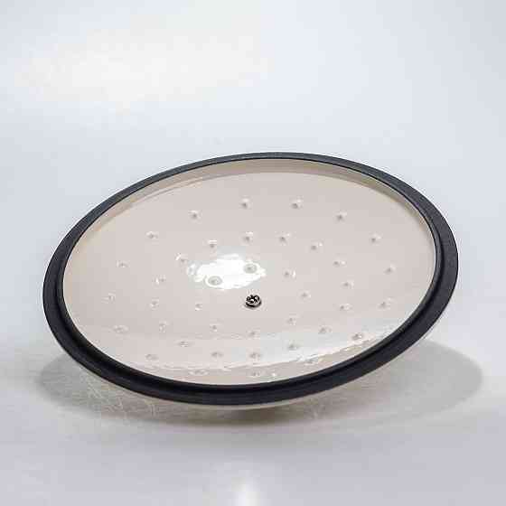 Каструля чавунна 2.5 л емальована з кришкою посуд для тушкування запікання томління кухонна Біла HP-1-14-WHITE Коломия