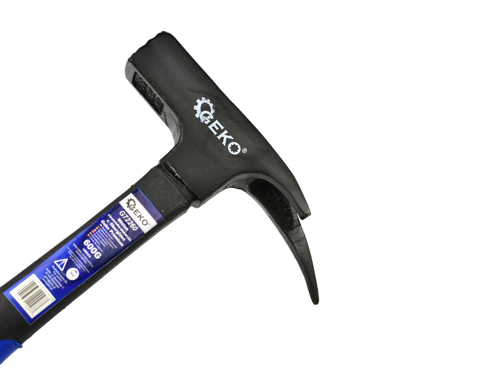Молоток покрівельника "GeKo"-premium 600 г з ручкою зі скловолокна покритого TPR Київ - фото 6