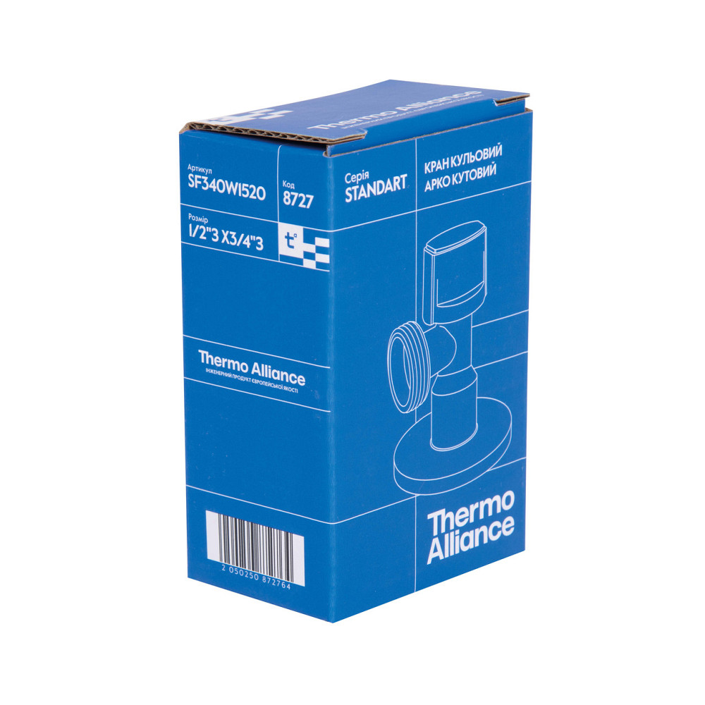 Кран приладовий кульовий Арко Thermo Alliance Standart 1/2"Н х 3/4"Н SF340W1520 Київ - фото 7