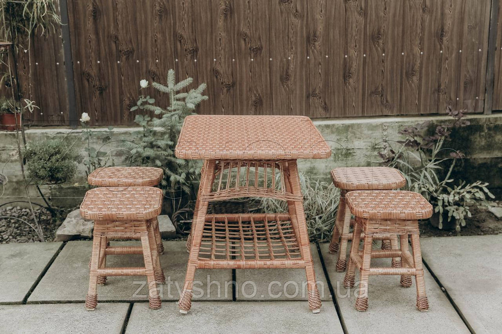 Плетеная мебель из лозы на кухню | стулья плетеные из лозы | плетеные 4 стулья столик Киев - изображение 2