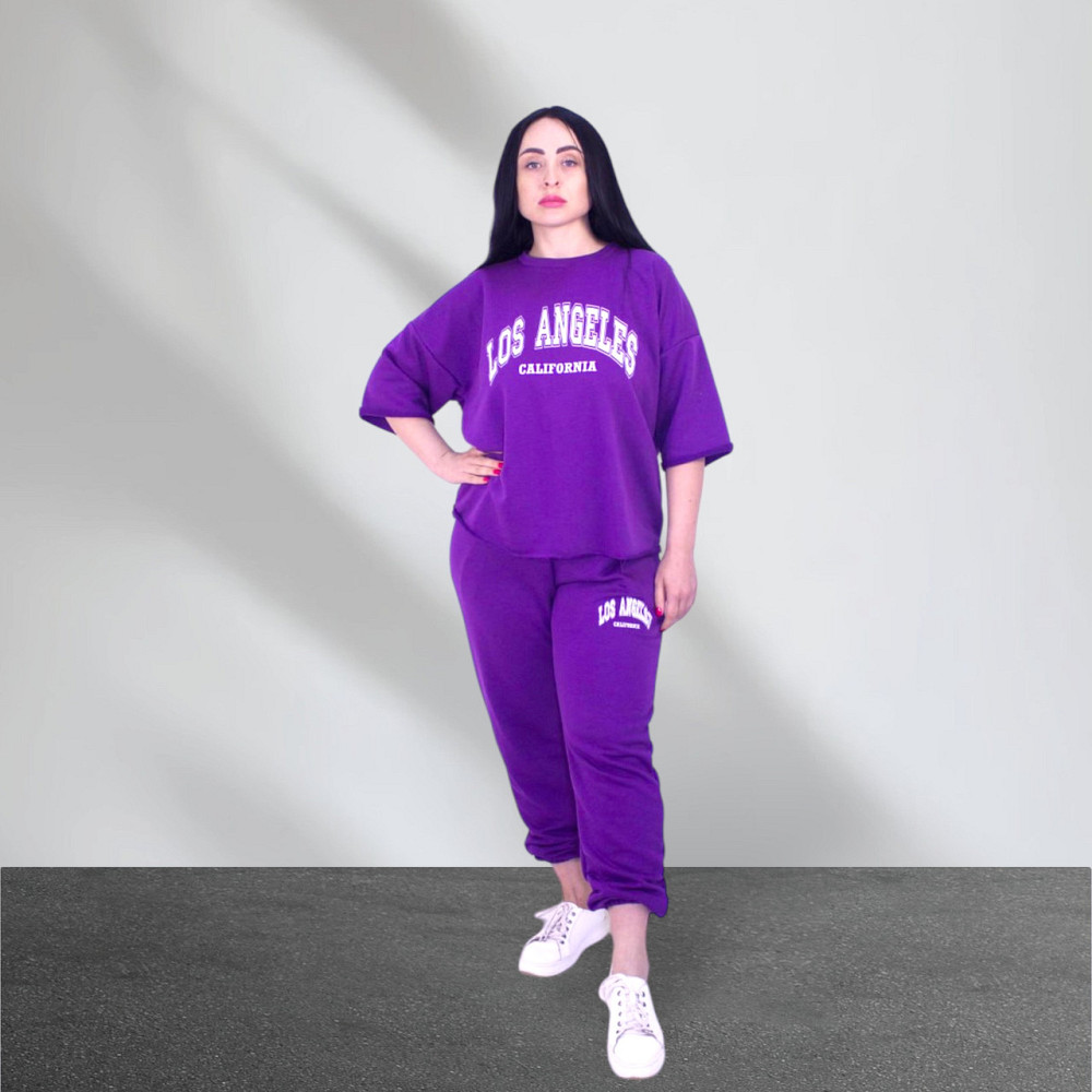Спортивный летний костюм женский Фиолетовый XL-2XL Харьков - изображение 7