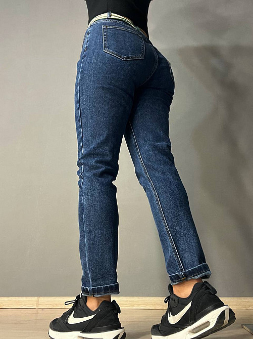 Джинси жіночі Vanver 8260 MOM з резинкою на талії і ременем сині, синій, 30, 30, 81 см, 112 см Київ - фото 3