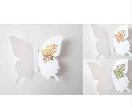 Білі метелики з принтом - 12шт. Київ