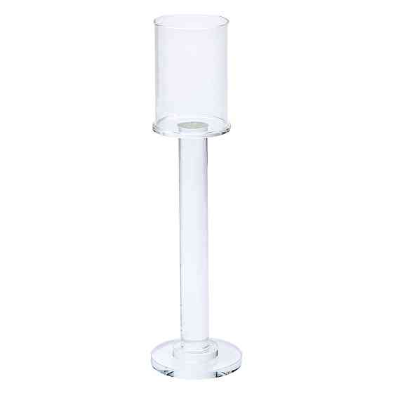 Yiwu Підсвічник скляний на ніжці 8×31 см підсвічник келих декоративний прозорий HP-4-43S Киев