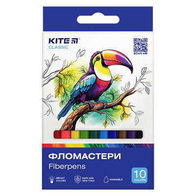 Фломастеры Kite Classic 10 цветов (K-455) Винница - изображение 1