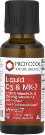 Витамины D3 и К-2 (MK-7) Protocol for Life Balance Liquid D3 & MK-7 30 мл мята Киев