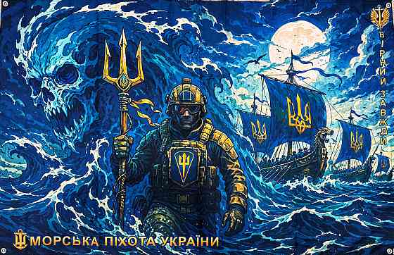 Банер авторський Морська піхота України 1400x900 мм Запоріжжя