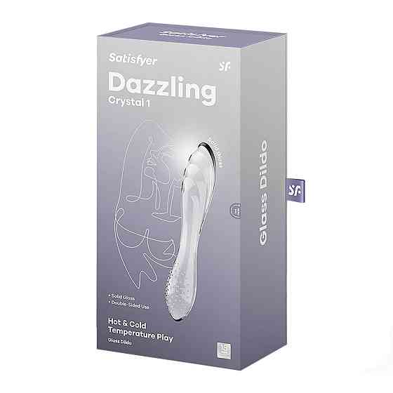 Двосторонній скляний дилдо Satisfyer Dazzling Crystal 1 Transparent, дуже міцний, без стопера Sex Aura Київ