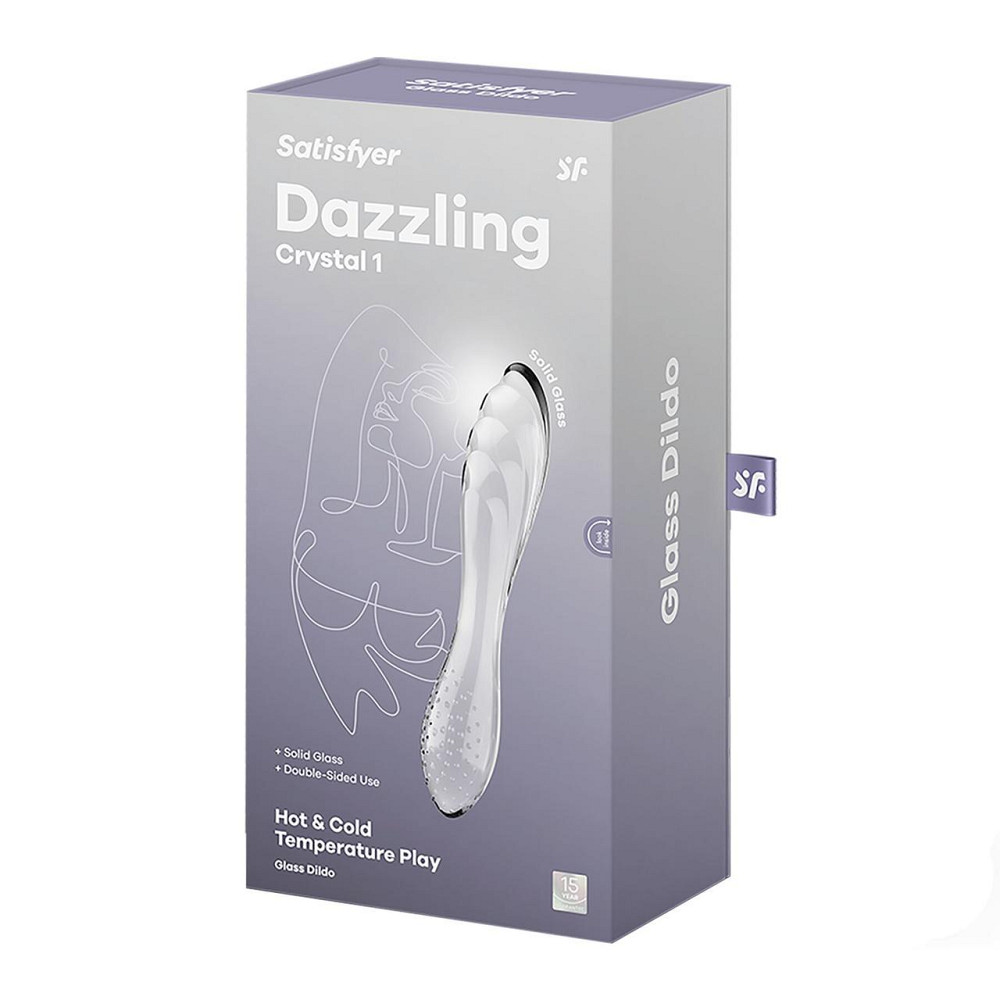 Двосторонній скляний дилдо Satisfyer Dazzling Crystal 1 Transparent, дуже міцний, без стопера Sex Aura Київ - фото 5