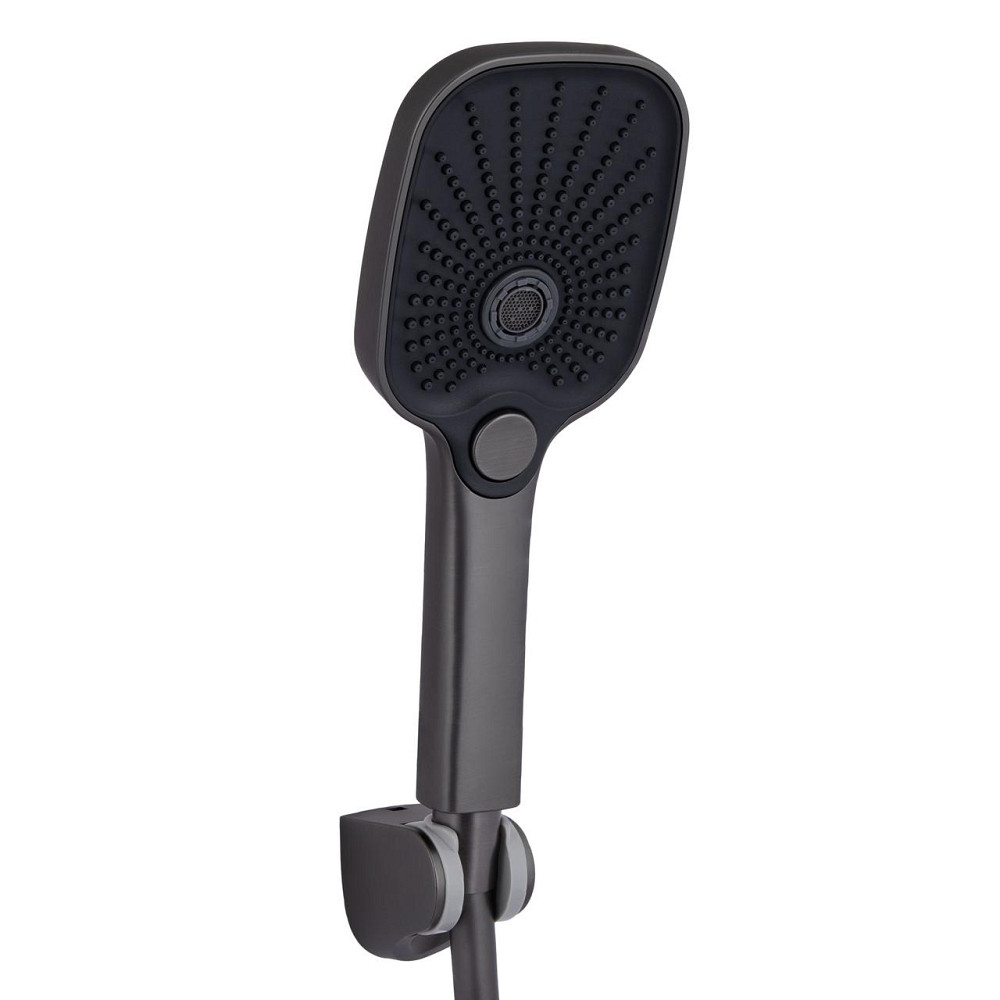 Змішувач для ванни Qtap Gemini (з душовим гарнітуром) QTGEM259GMB45684 Gunmetal Black PVD Київ - фото 4