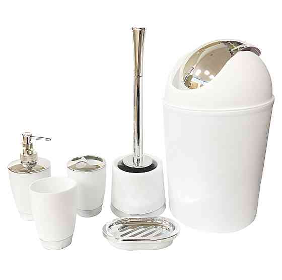 Набор аксессуаров для ванной Bathlux люкс качества , 6 предметов Белый Каменец-Подольский