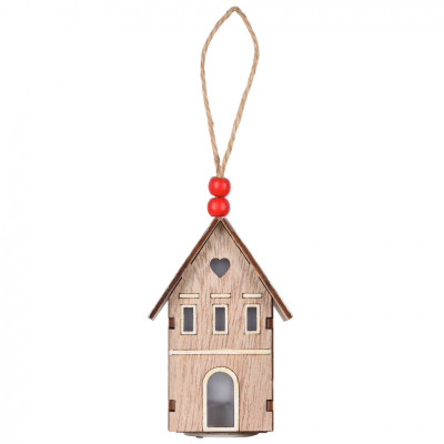 Украшение декоративное YES! Fun Домик 10 см Дерево LED (975067) Винница - изображение 1