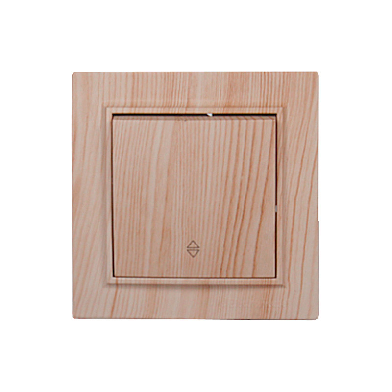 Выключатель одноклавишный проходной, Enzo белое дерево Днепр - изображение 1