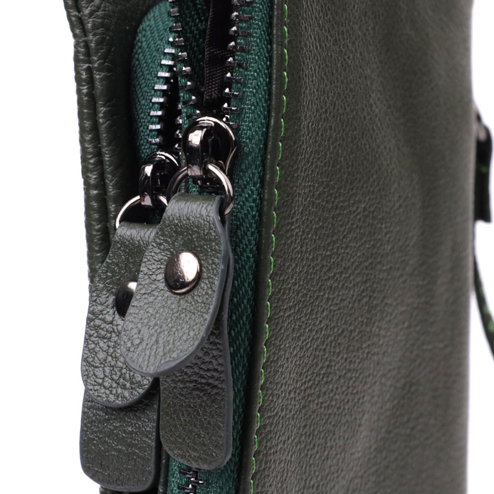 Удобный кошелек для женщин с кистевым ремнем из натуральной кожи ST Leather 23104 Зеленый Киев - изображение 7
