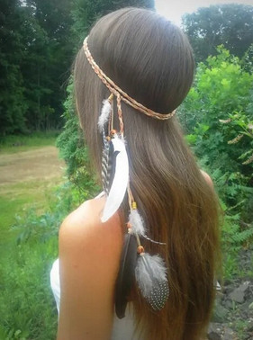 Повязка для волос винтажная с перьями Киев - изображение 1