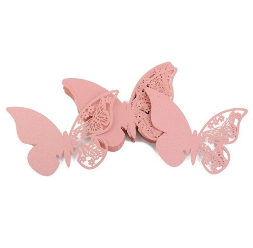 Рассадочные карточки для гостей на бокалы Бабочки 10 штук 9 на 7 см пудровый Киев - изображение 3