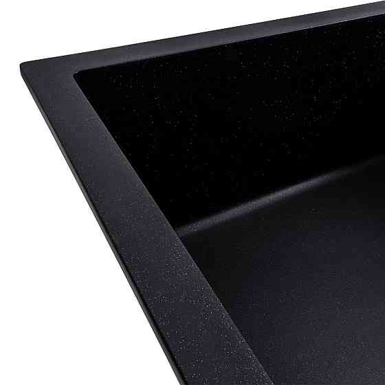 PLATINUM Кухонна мийка гранітна матова 7050 CASCADA Platinum чорний металік Київ