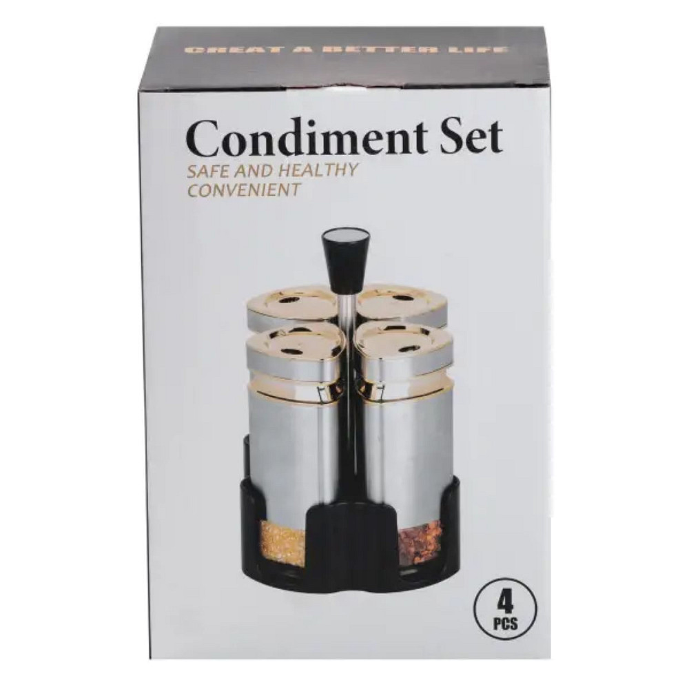 TS Kitchen Набір для спецій 4 ємності по 120 мл на підставці Коломия - фото 2