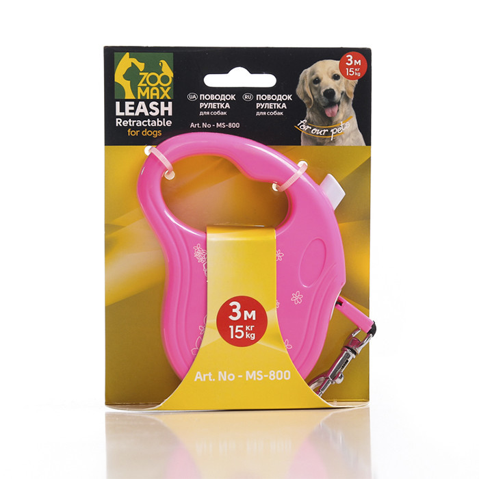 Повідець рулетка стрічка МІХс квіточкою 3м 15кг MS-800 ZooMax Вінниця - фото 1