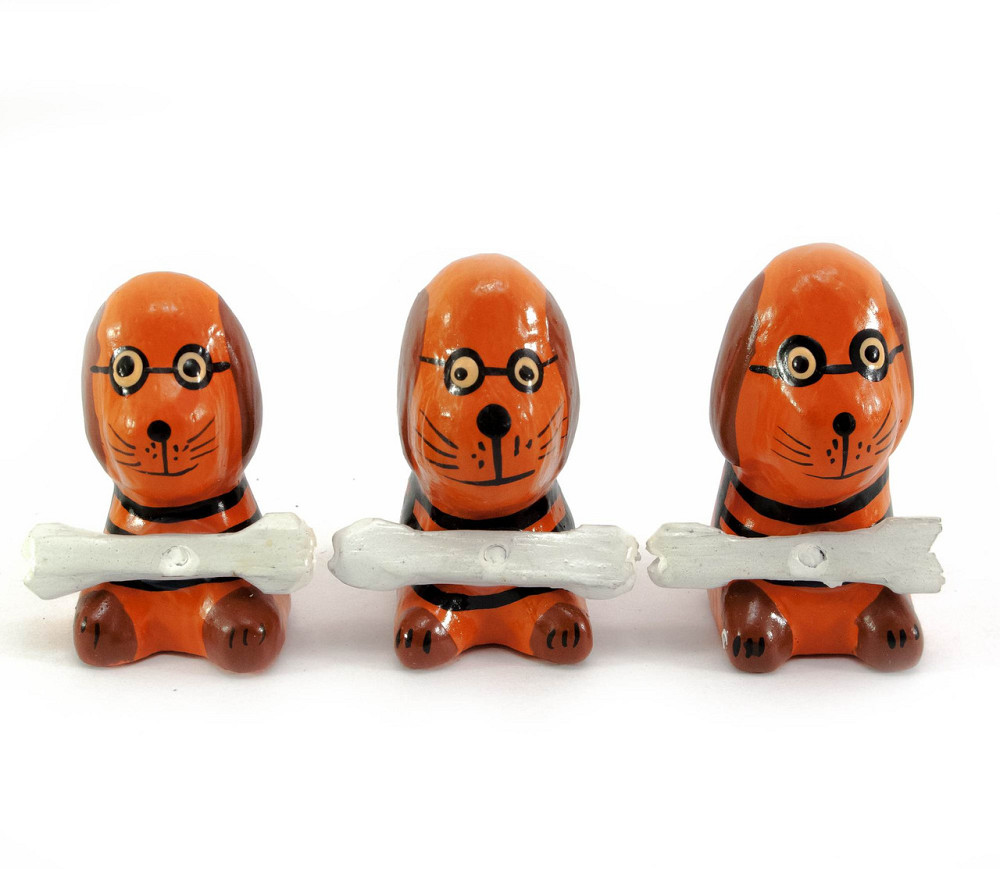 Статуэтки из дерева Собаки 3 шт Киев - изображение 1